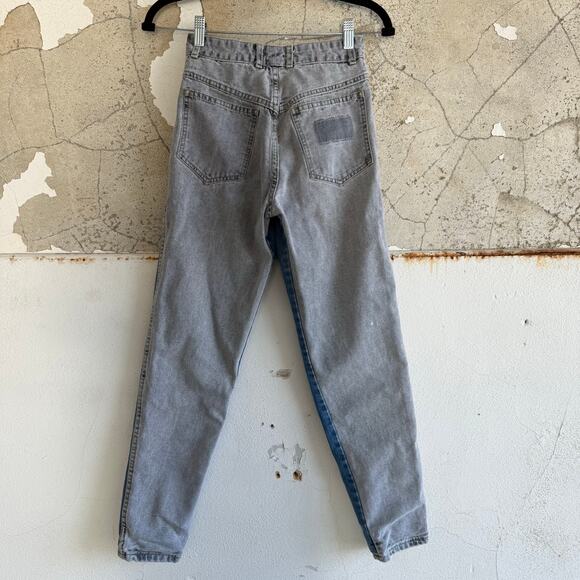 Vintage Gasoline Jeans 50/50 Two Tone High Rise Taper Gray Blue Denim Womens 24 - Picture 4 of 7